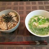 水菜と水餃子のスープ